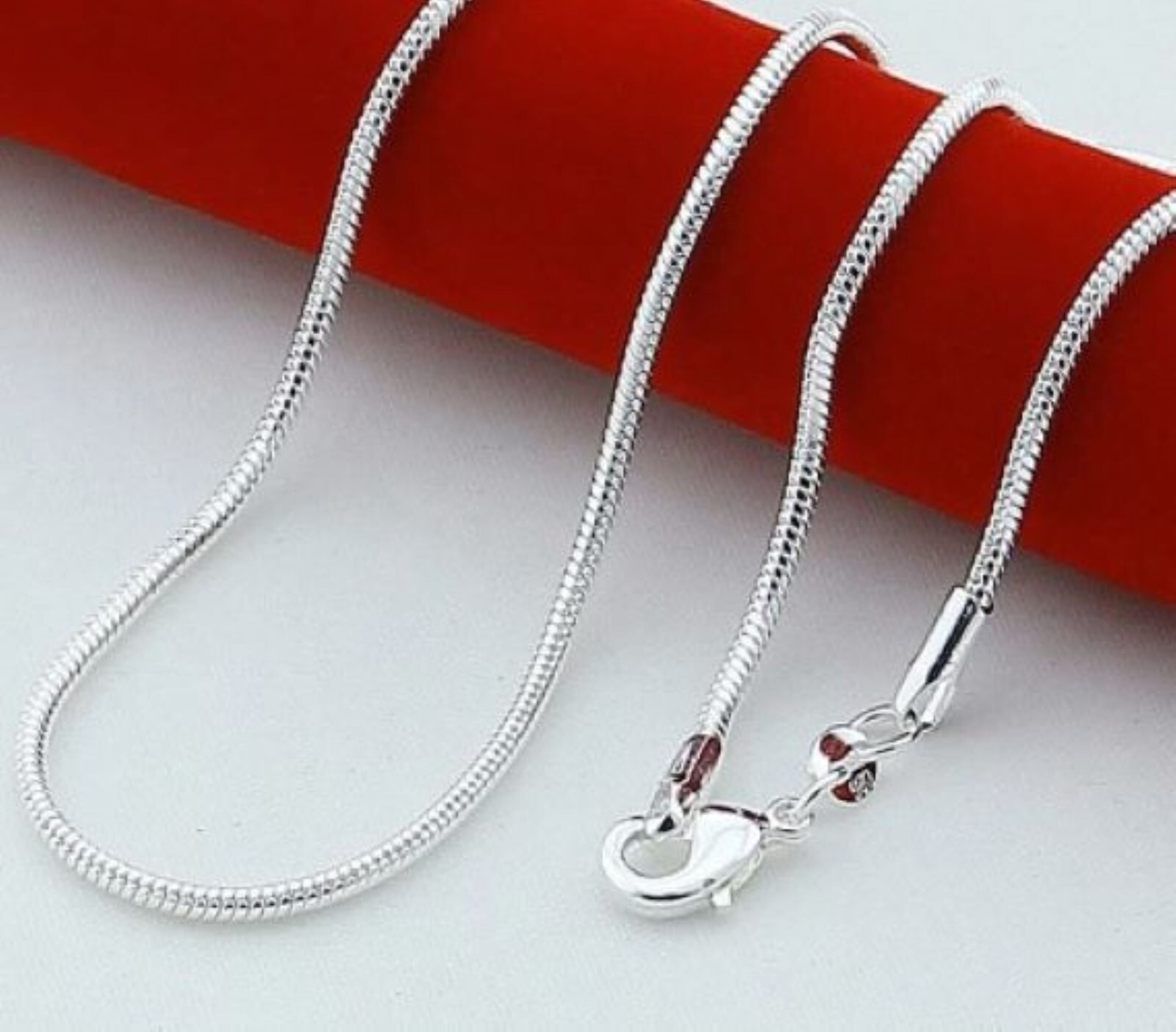925 Sterling Silver Round 1mm Smooth Thin Snake Chain 18″