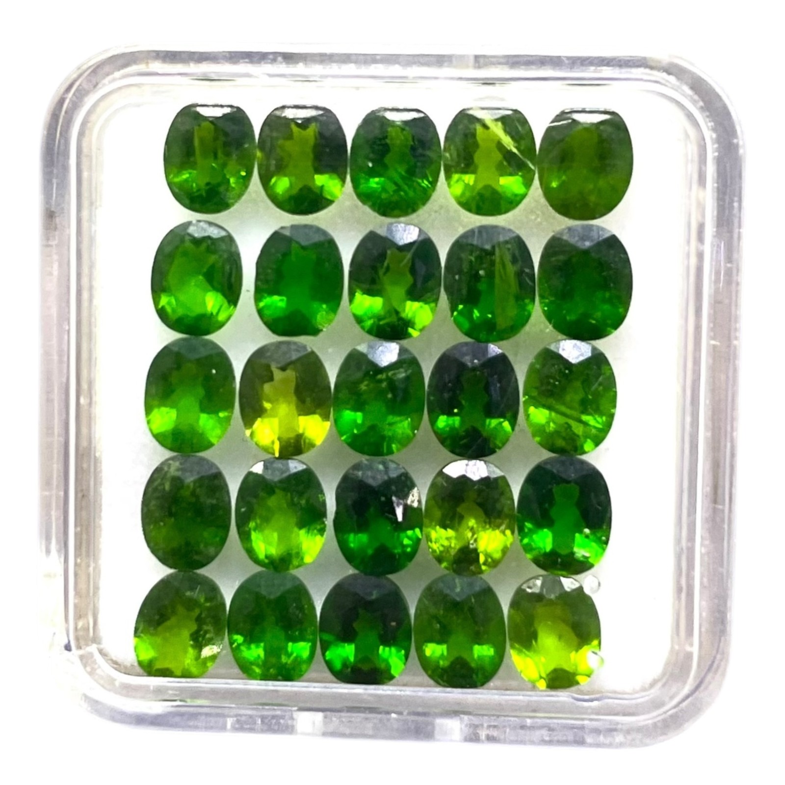 25 Pcs Natural Chrome Diopside 5x4mm Oval Cut Vivid Green Loose Gemstones Lot