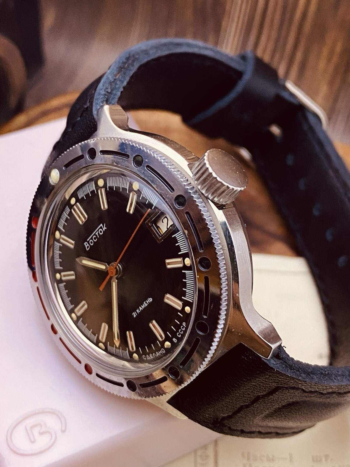 ☭ NOS Watch Vostok 2416Б Amphibian 21 J Diver Soviet USSR Vintage SERVICED #6518