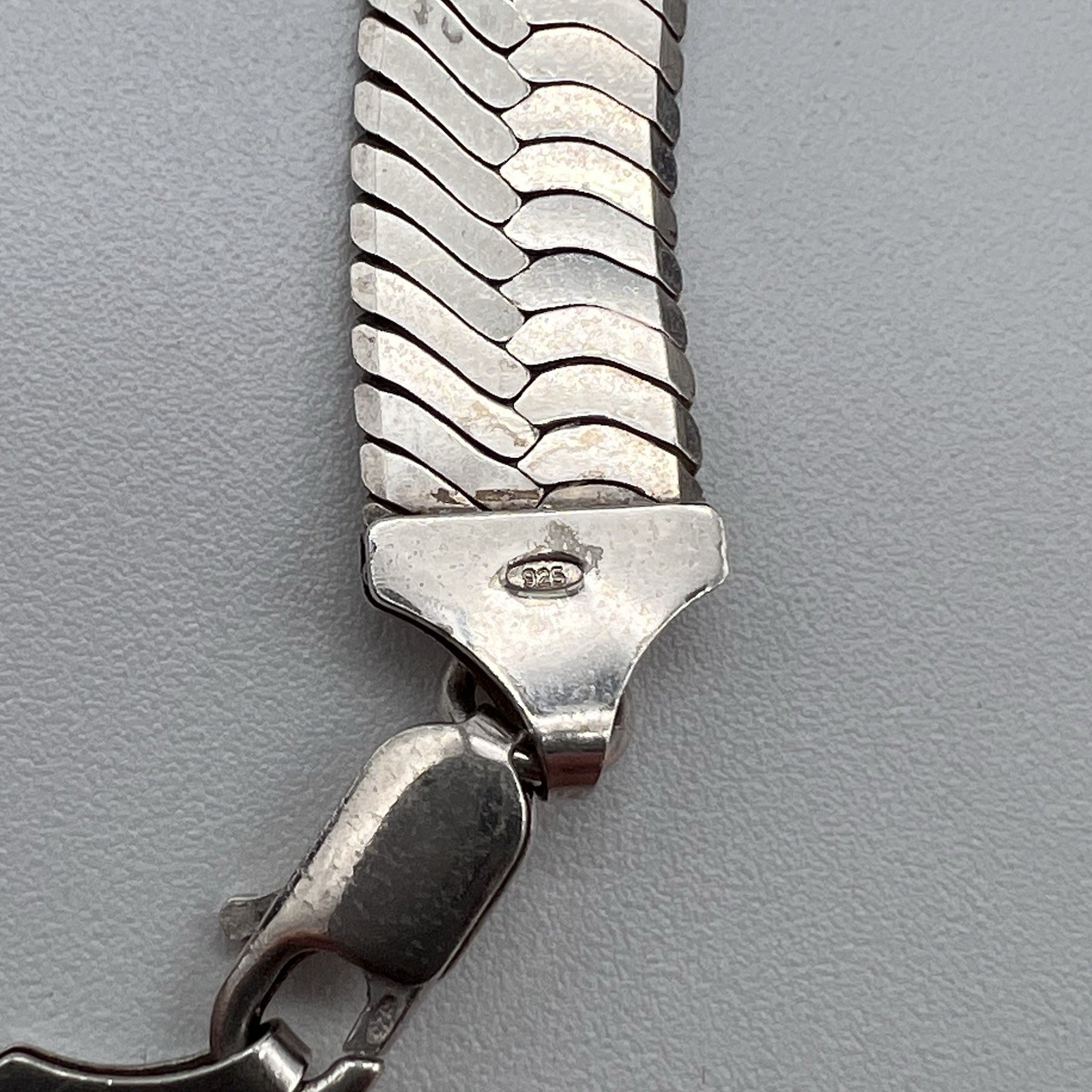 Solid 925 Sterling Silver Italian Herringbone Flat Chain Necklace 20″ 51.2g