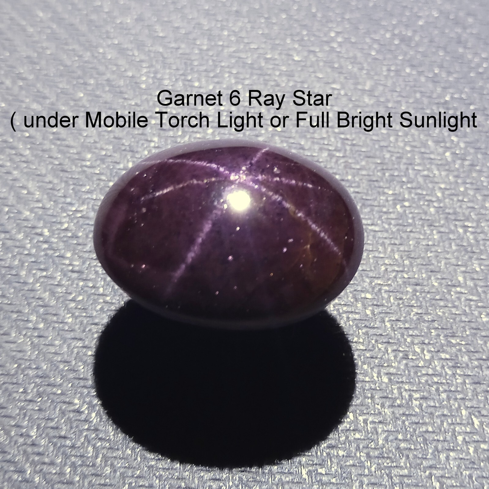 50.5 Ct 24×19.2×9.3 MM Natural 6-Ray Star Purple Red Garnet Star Oval Cabochon