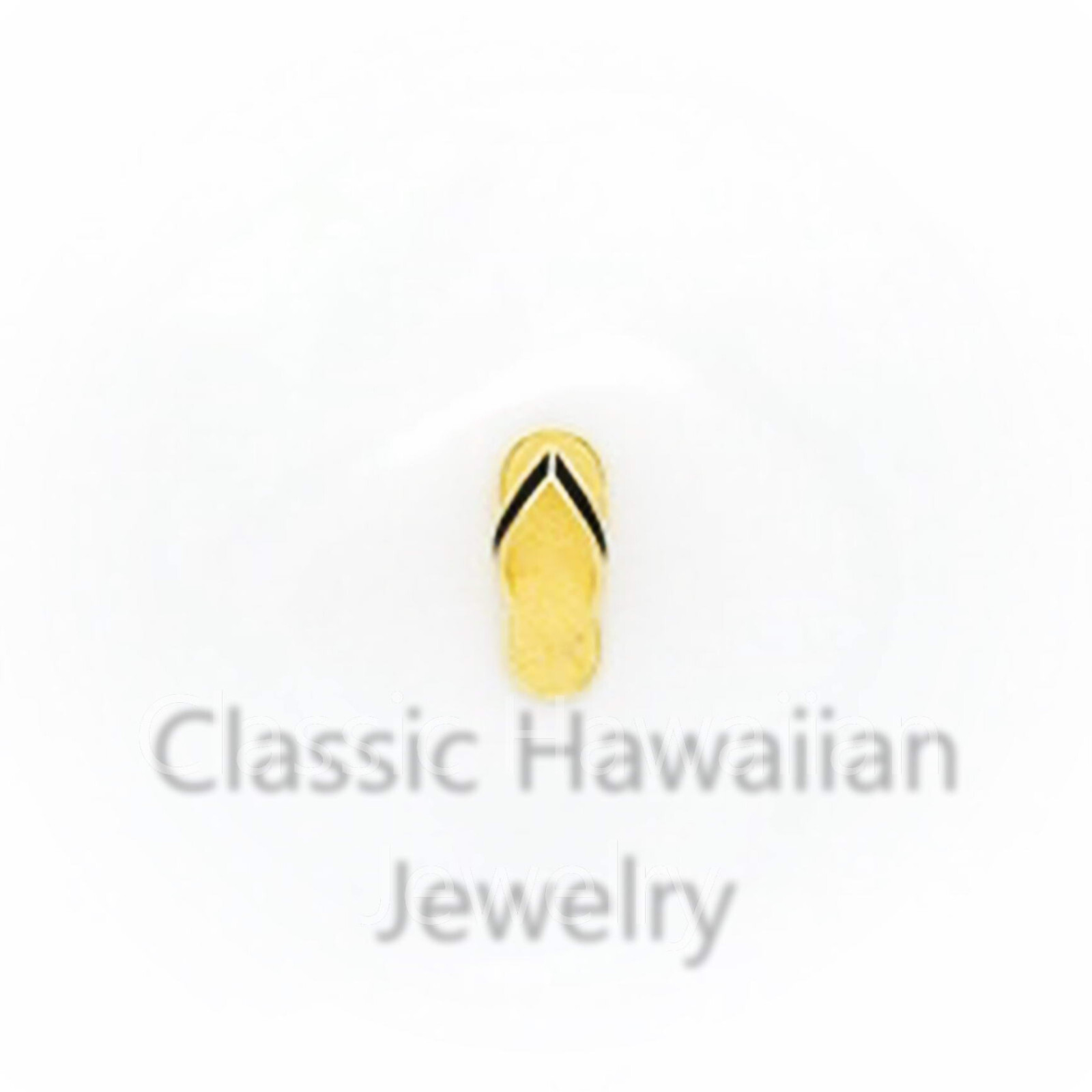 4x10MM Tiny 14K YELLOW GOLD HAWAIIAN Slipper PETITE CHARM PENDANT Flipflop