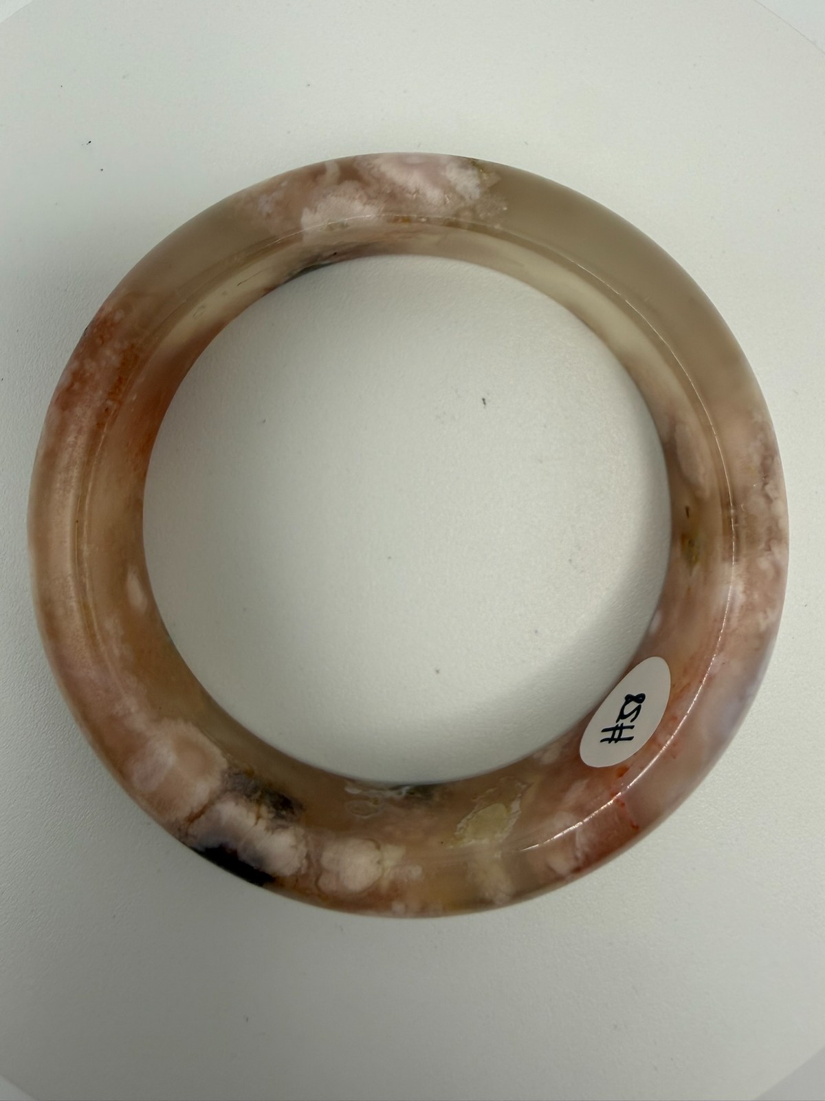 Natural Sakura Flower Agate Bangle – Size 58mm – B5-4181