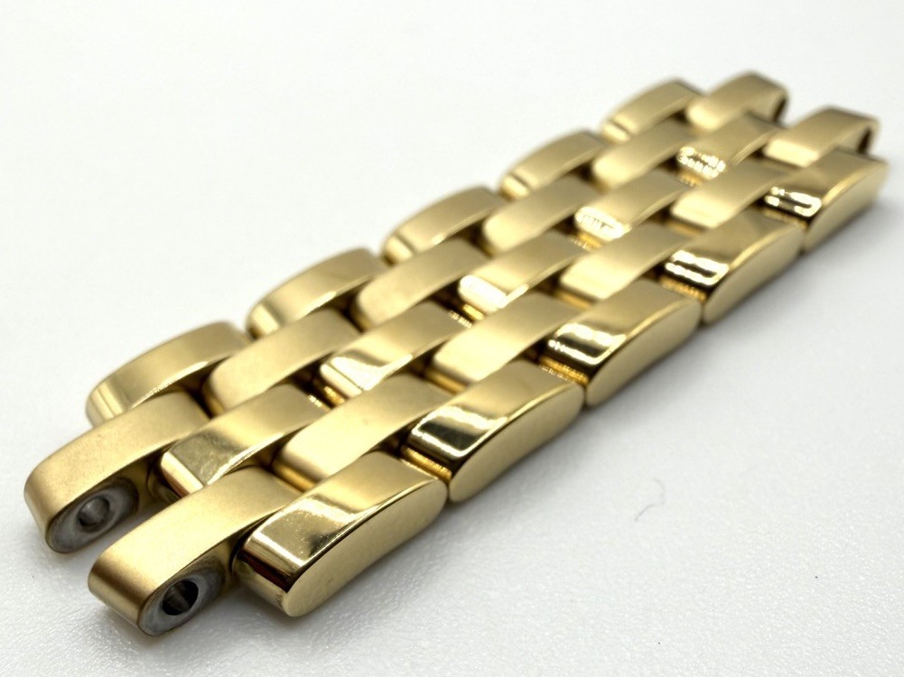 NOS Genuine Gucci 5500L 13.9mm Gold Plated Half Bracelet With 5 Permanent Links