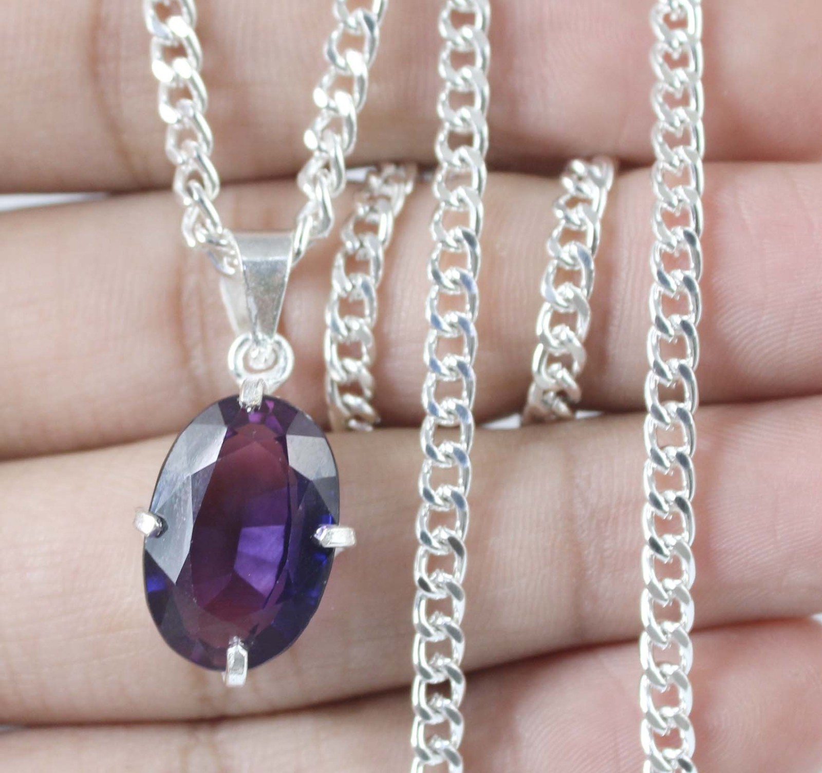 Natural Boysenberry Sapphire 11.60 Ct Oval Gems Certified Anniversary Pendant