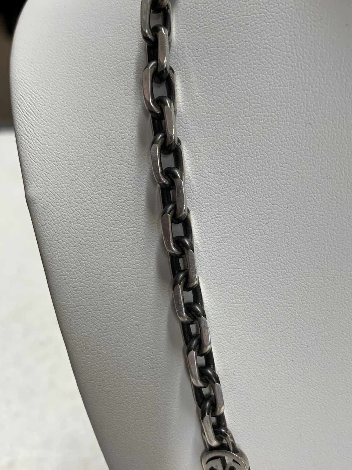 Gucci Sterling Silver 925 GG Interlocking G Link Chain Necklace (23″)