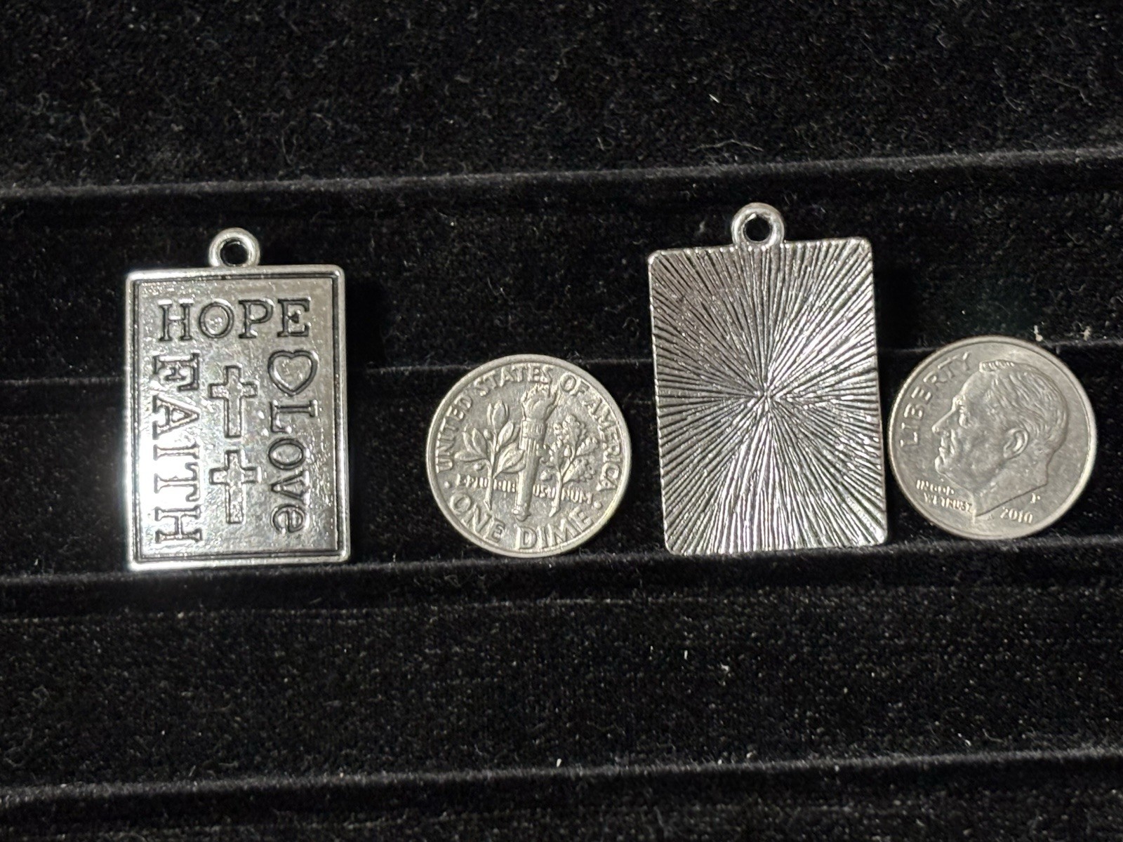 Hope Faith Love antique silver Charm Necklace Pendant Religious