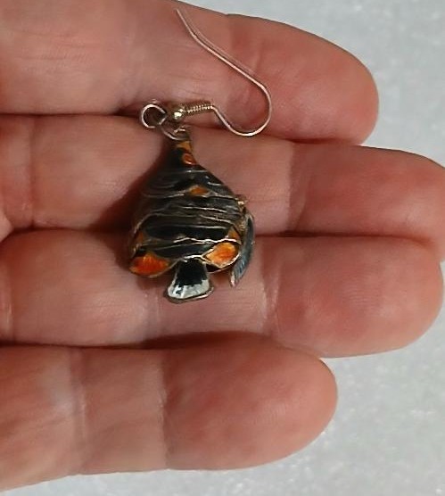Cute nautical colorful swimming tropical fish earrings — FREE SHIP
