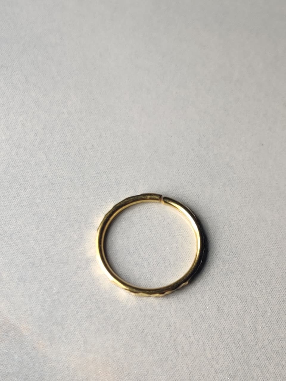 Gold Textured Nose Ring • Minimalist Hoop Nose Piercing • Lightweight Nose Ring