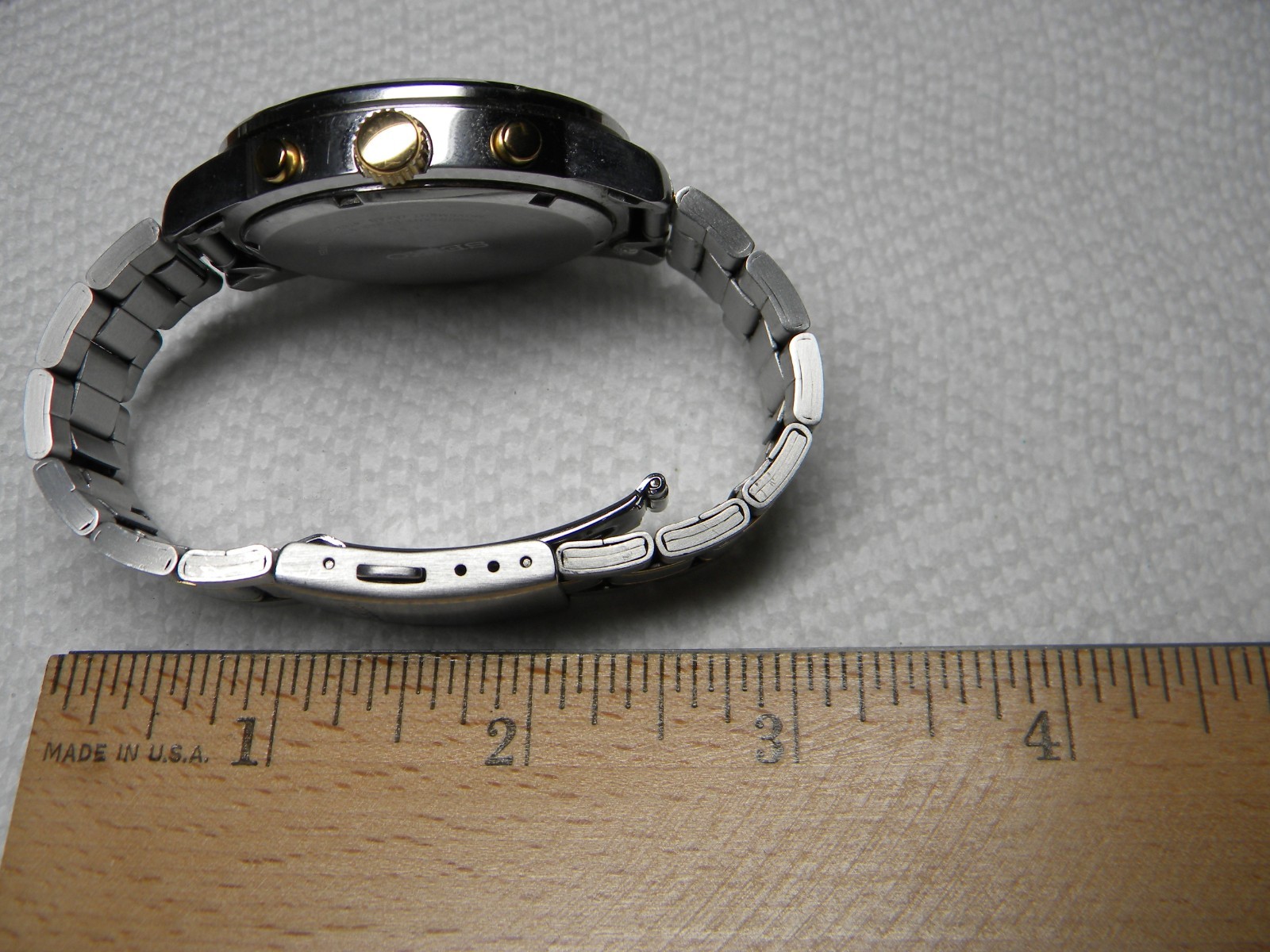 Seiko Chronograph 100M 4T53-00C0 with White Dial Very Short Band is Running