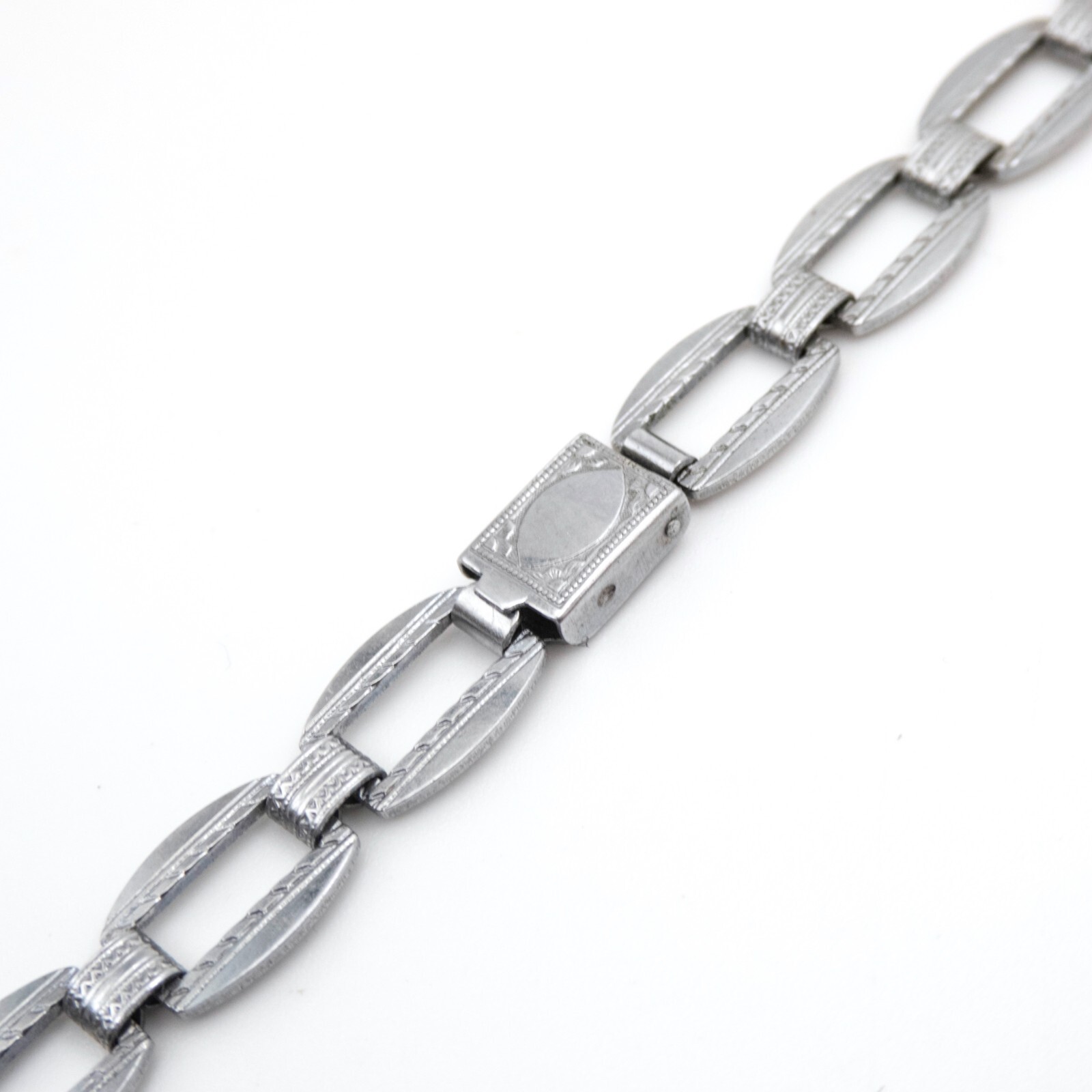 Vintage Klip 10.9 mm silvertone open-link wristwatch bracelet with jewelry clasp