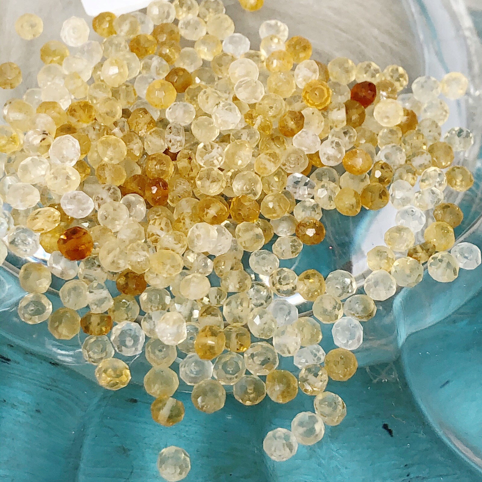 Yellow Hessonite Ombre 3mm Garnet Gemstones Loose Beads Jewelry Making