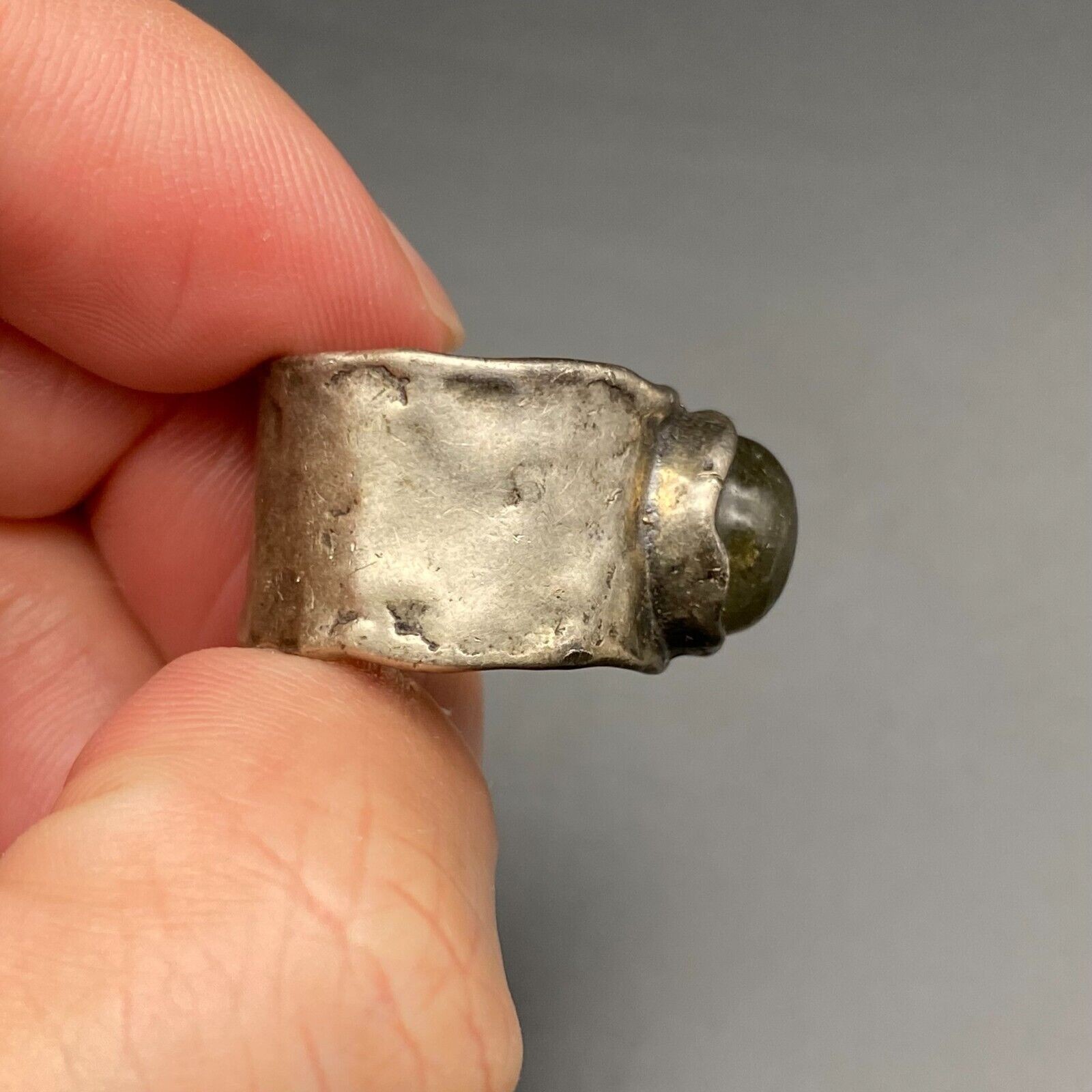Vintage Israel Labradorite Sterling Silver Band Ring Size 7.5