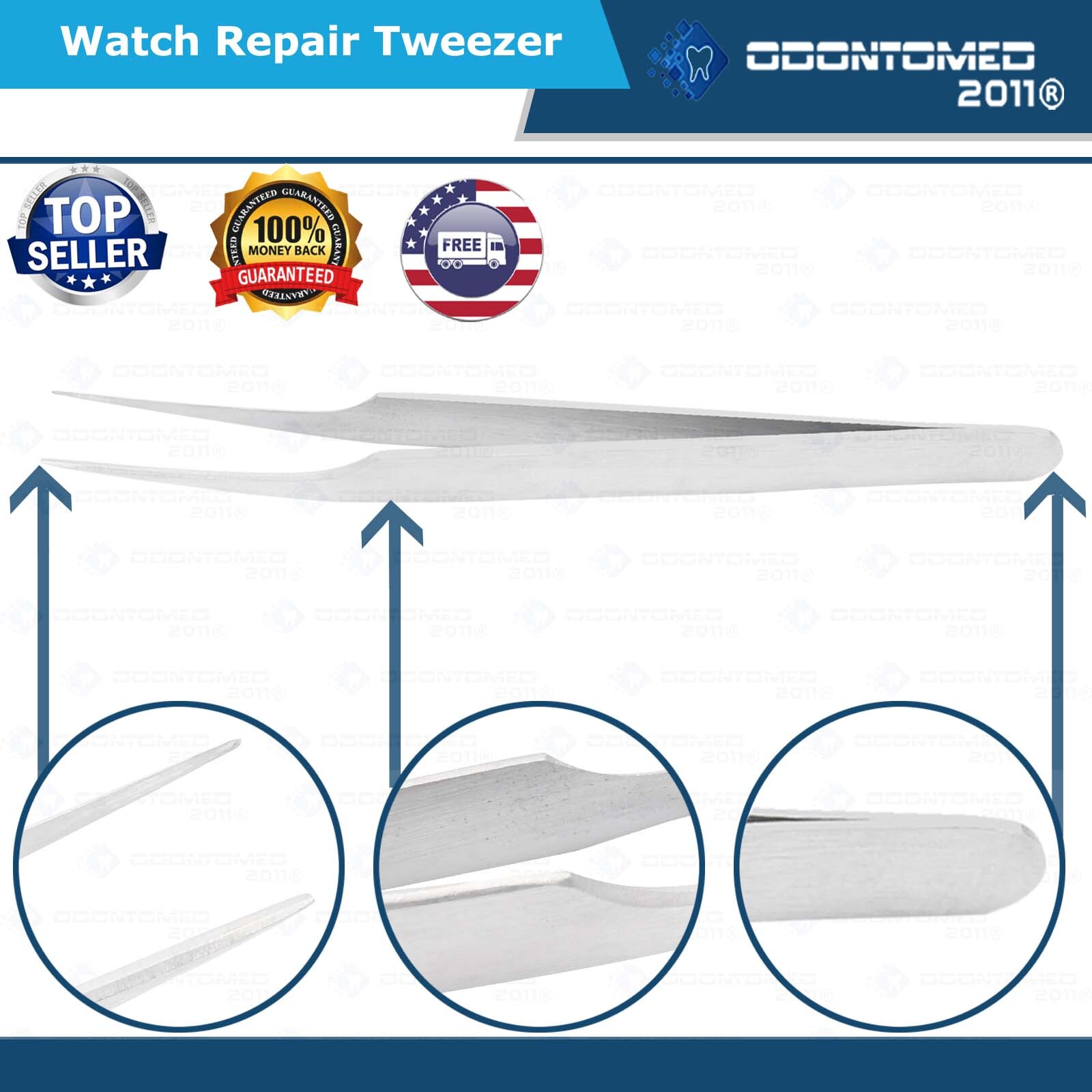 ESD Anti-static Tweezers Set Maintenance Repair Stainless Steel Tool ODM