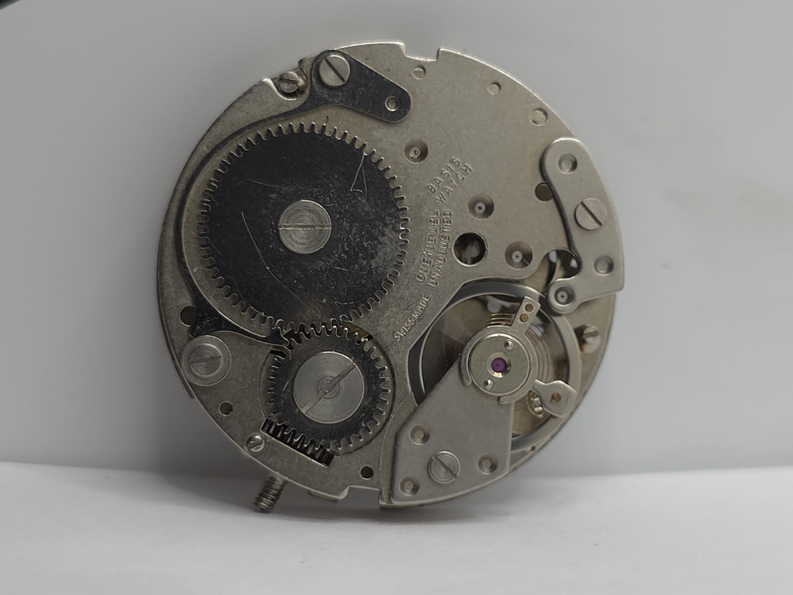 Vintage ORION Watch Movement Cal. BFG 866 Black Dial 2 Hands Main Spring Parts