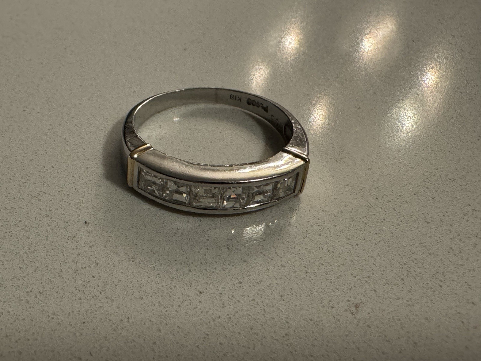 Platinum 1.05CTW Asscher Cut 100% Natural Bright Diamond Ring
