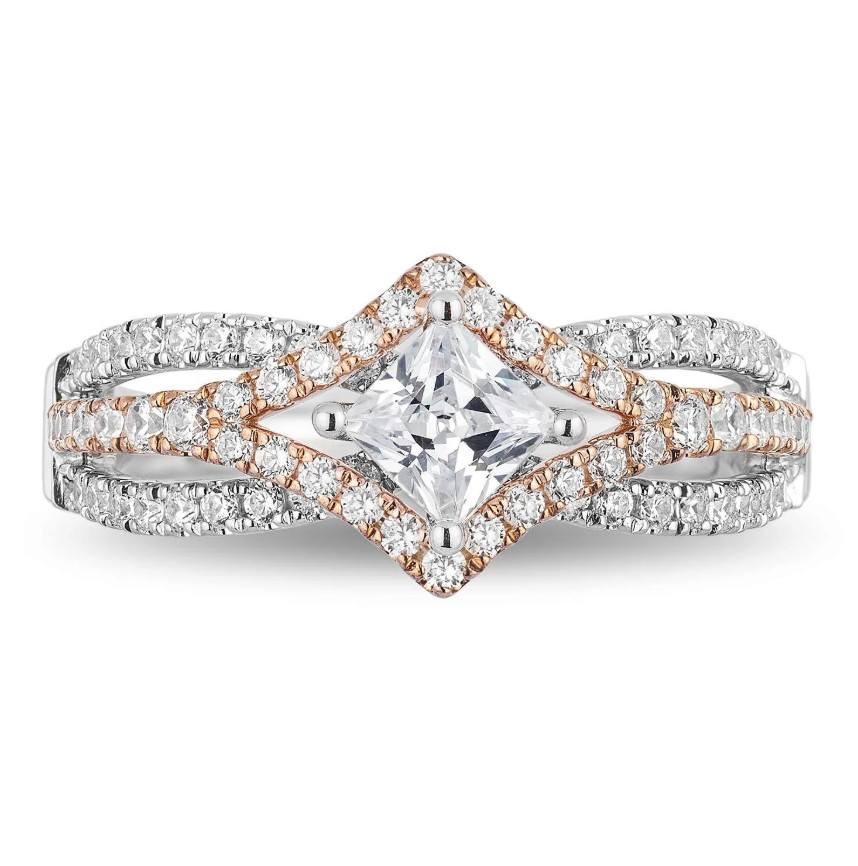 Enchanted Disney Aurora Inspired Princess Two Tone Cut Engagement In 925 Silver