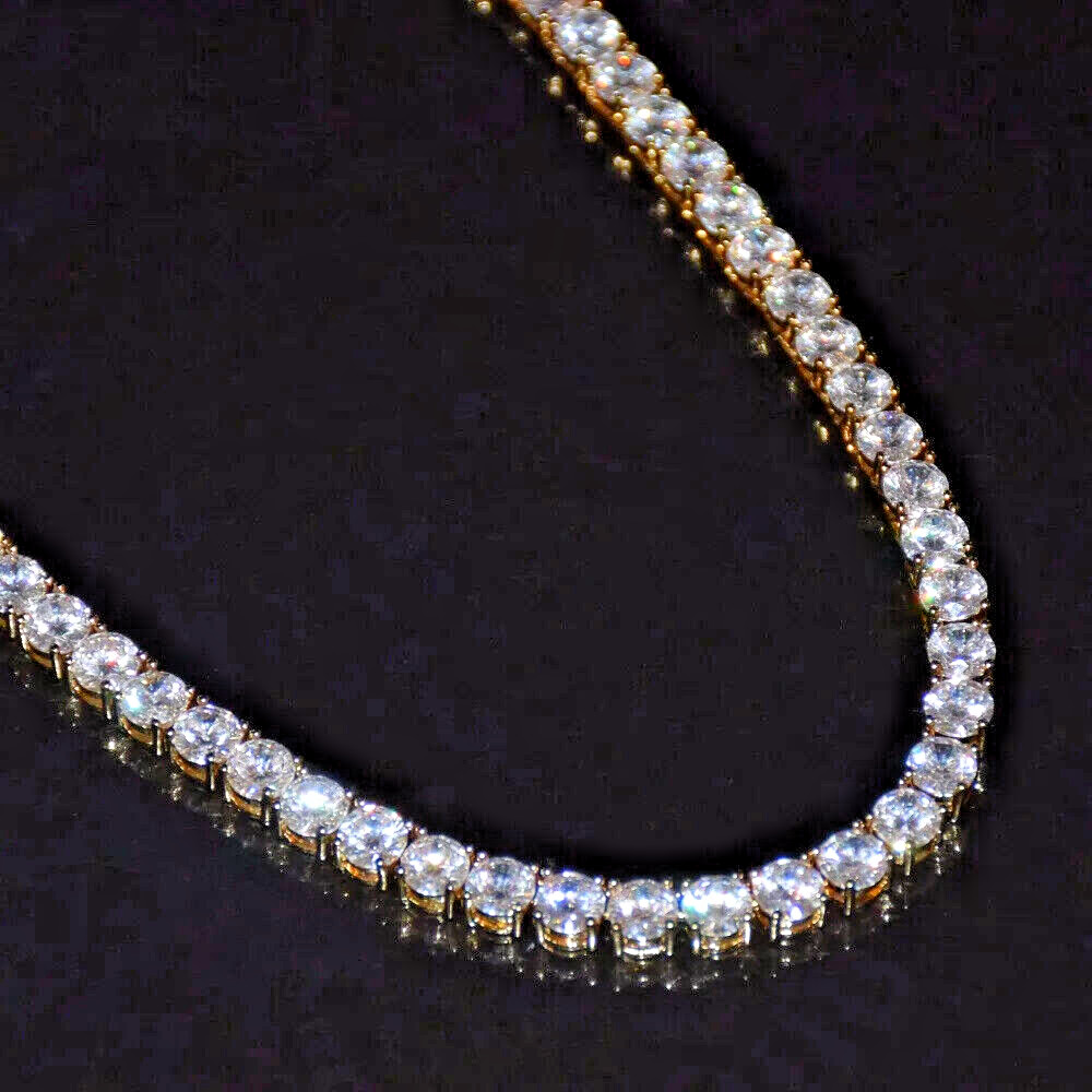 Tennis Chain Necklace Zircon Men Women Iced Out Hip Hop 6mm Copper Love Gift New