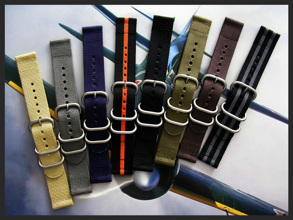 NATO ® 2pc Ballistic Nylon Military g10 sport UTC watch band strap IW SUISSE USA