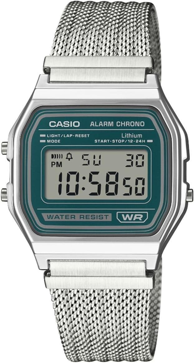 CASIO CLASSIC Series A158WEM-3JF Digital Unisex Green Dial Stainless Steel Resin