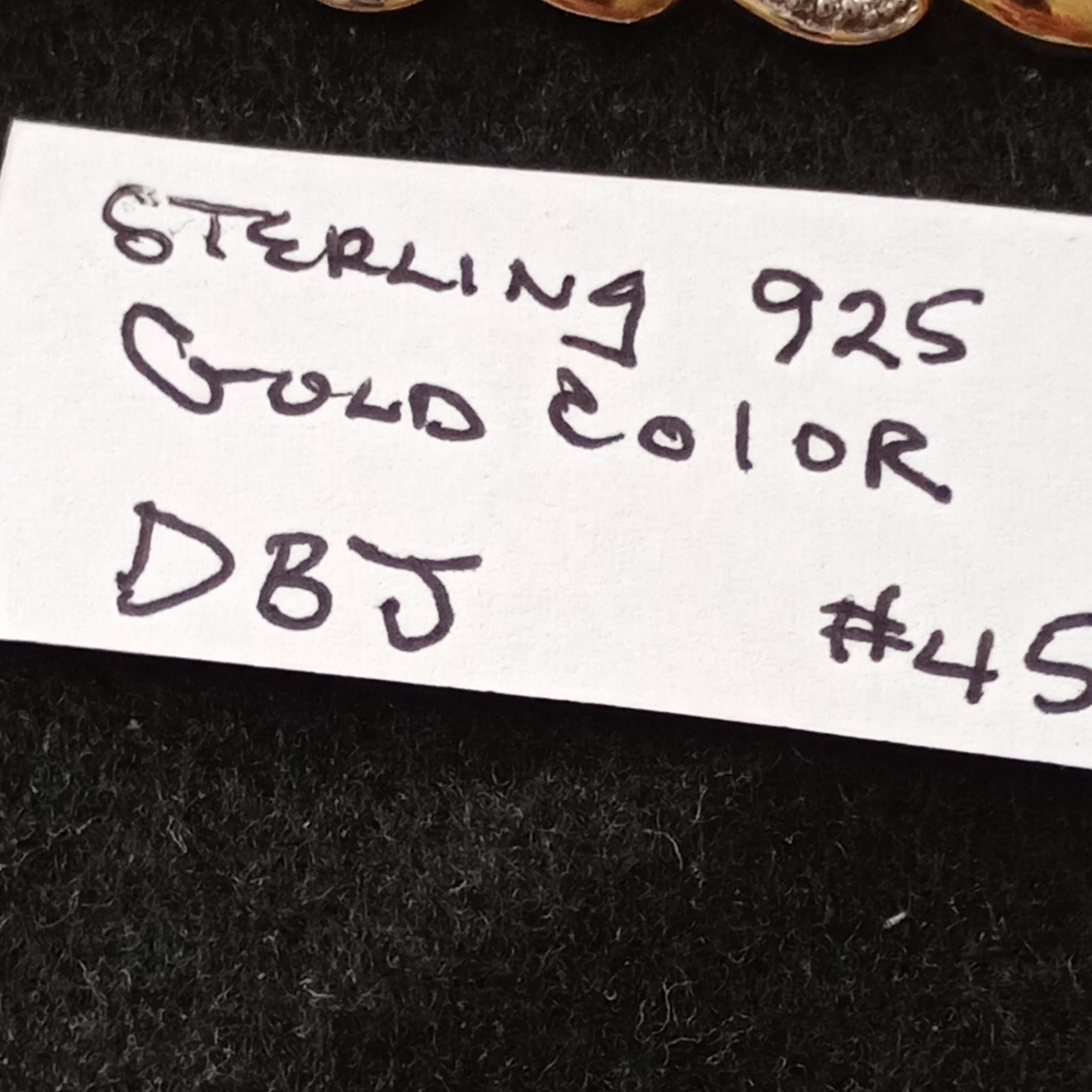 925 Sterling Silver Gold Tone Bracelet W/ Clasp Signed