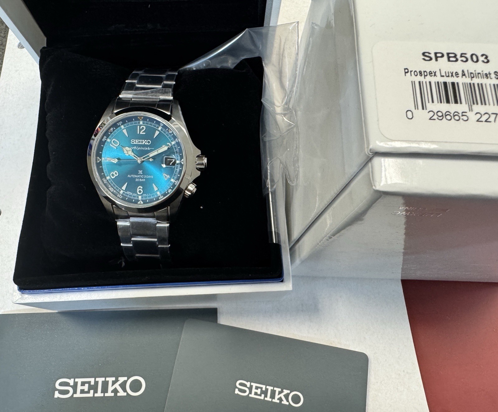 Seiko Prospex Alpinist Teal Dial Steel Bracelet Watch SPB503 New With Tag Japan