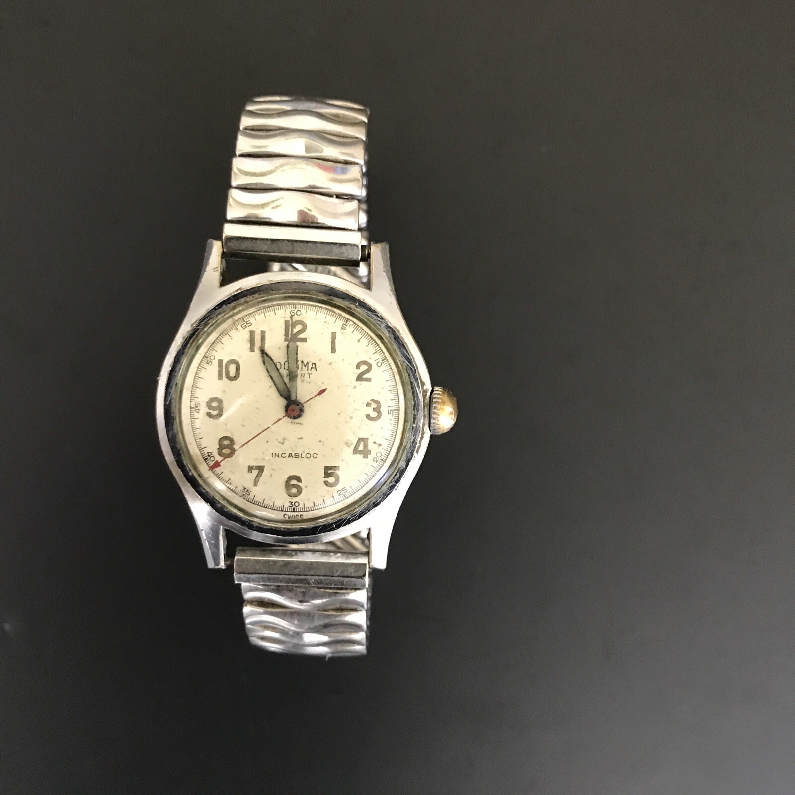 Dogma Sport Incabloc Vintage Swiss Military Working Mens Mechanical Watch