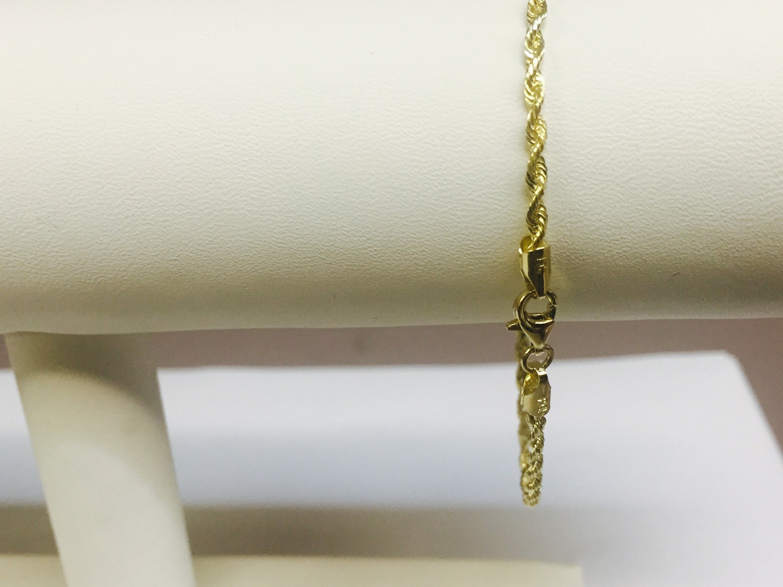 10k Yellow Gold 16″ Solid Diamond Cut ROPE Pendant Chain/Necklace 2mm 3 Grams