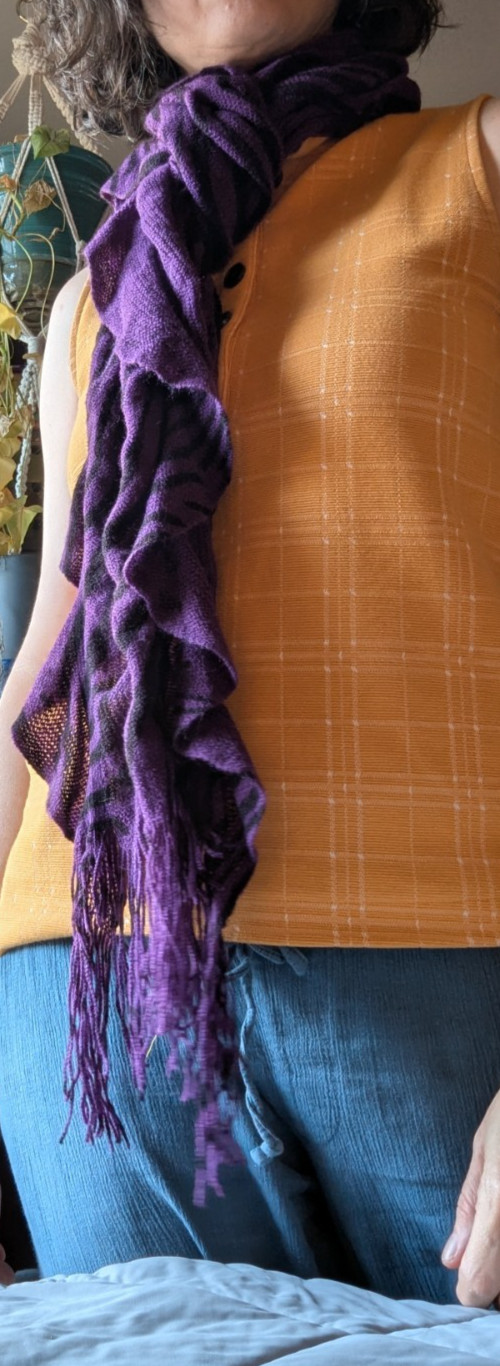 Purple Accessory Lot – 4 Scarves, Necklace, 2 Earrings, & Stone