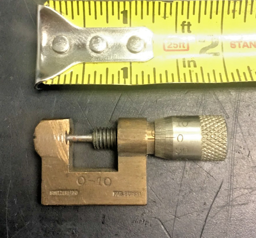 Mini Micrometer 10mm Small Micrometer Pocket Size Metric 0-10mm, SWITZERLAND HR