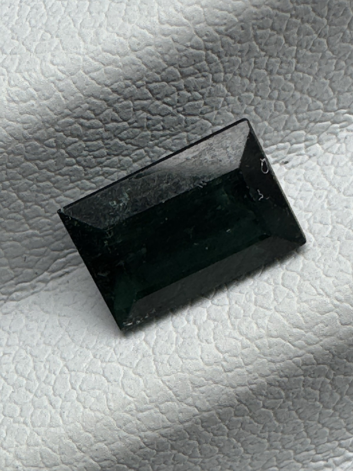 TOURMALINE. Dark Neon Blue Green Baguette, SI. 8.2 X 5.5 mm, 1.835 Carats.