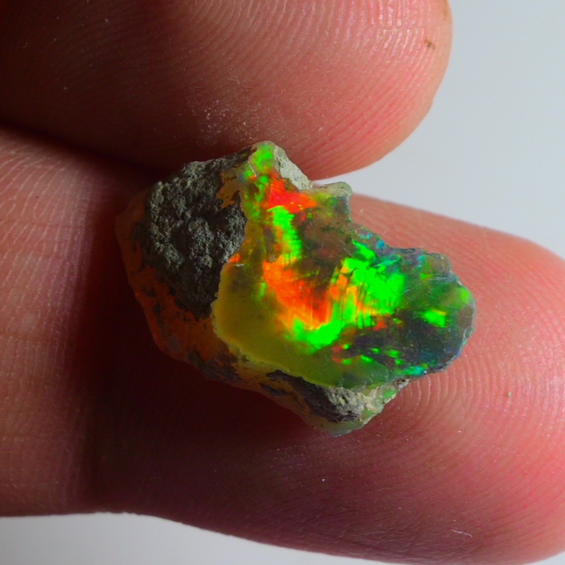 5.05 Cts Natural Black Ethiopian Opal Rough, Fire Opal Gemstone, Welo Opal Raw