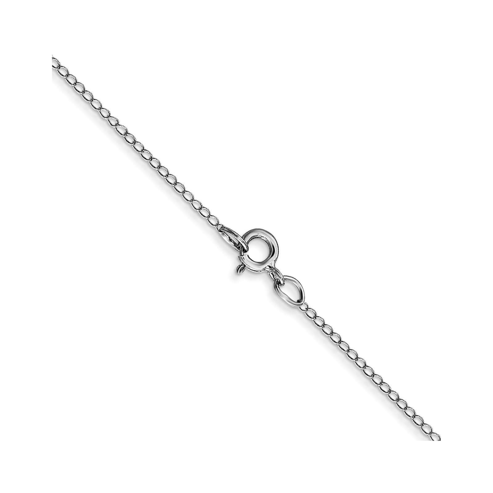 10K White Gold 0.42-0.5mm Curb Chain Necklace 16-24 Inch Mens Womens