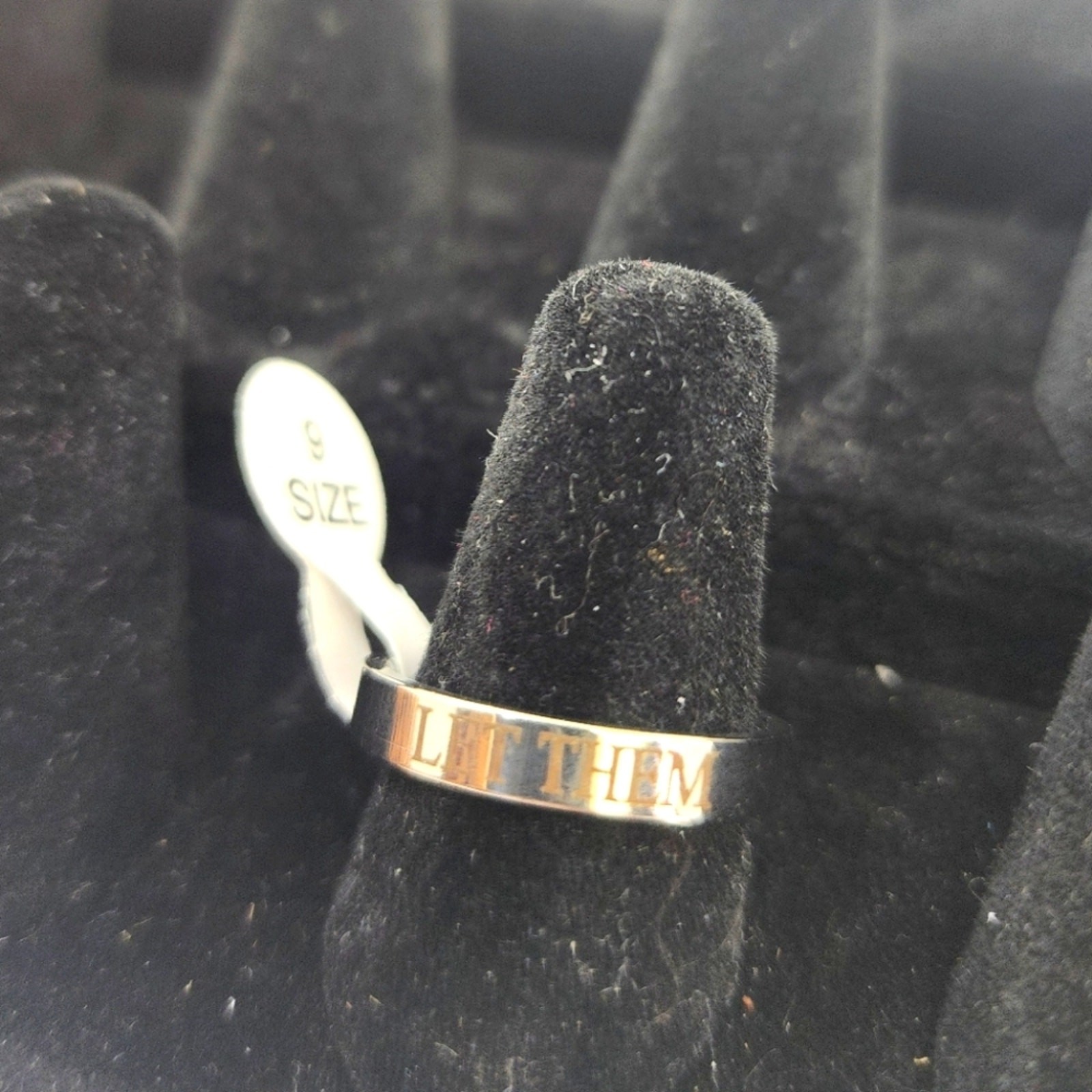 New LET THEM Silver Tone Ring Engraved Trendy Jewelry Gifts Size 9