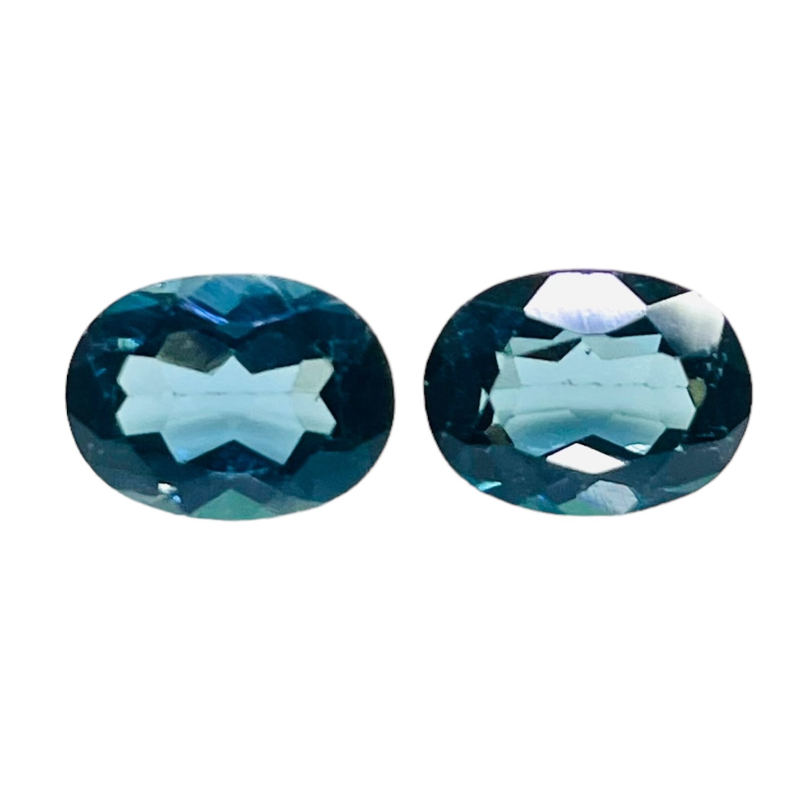 2 Pcs Natural London Blue Topaz Pair 8x6mm Oval Cut Loose Gemstones Lot 3.50 Cts
