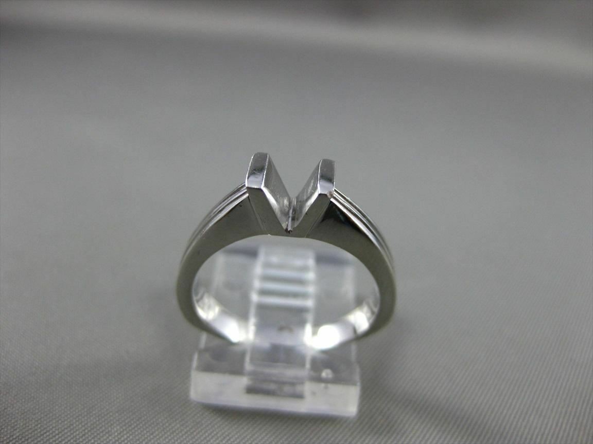 ESTATE PLATINUM 3D TENSION SOLITAIRE SEMI MOUNT ENGAGEMENT RING #24605 4mm WIDE