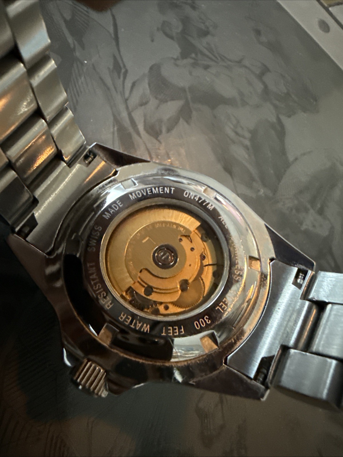 Oniss Swiss Automatic Ref. #ON477M 25 Jewels 300M/660Ft Silver Dial Mens