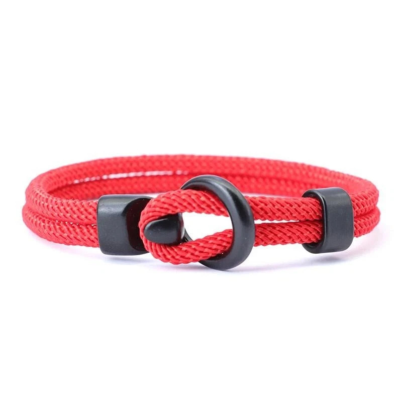 Fashion Men Paracord Rope Bracelet 2 Layer Outdoor Camping Survival Gift for Him