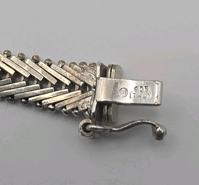 Vintage Italian 925 Silver and Gold Braided Bracelet, 8.5 Inches