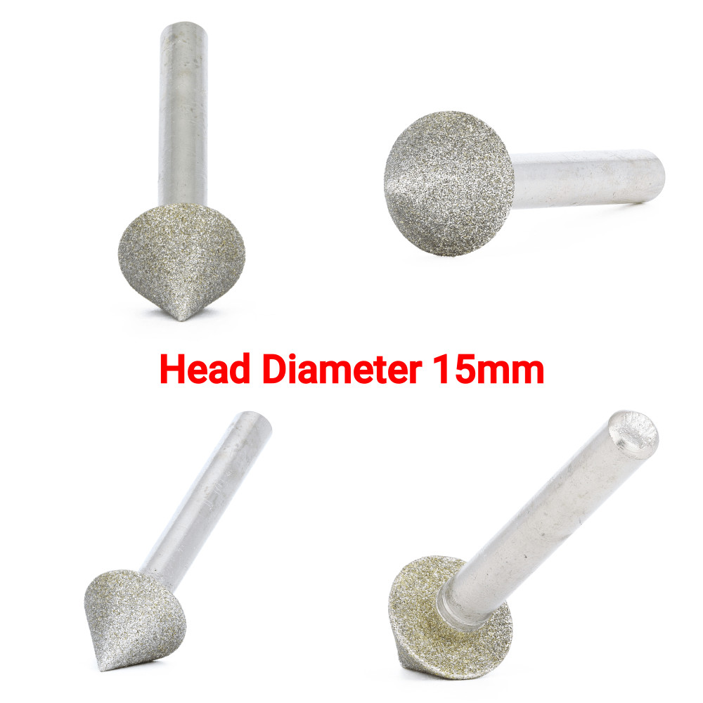 60 Degrees Diamond Tapered Grinding Head Rotary Burrs CNC Router Bits Grit 150