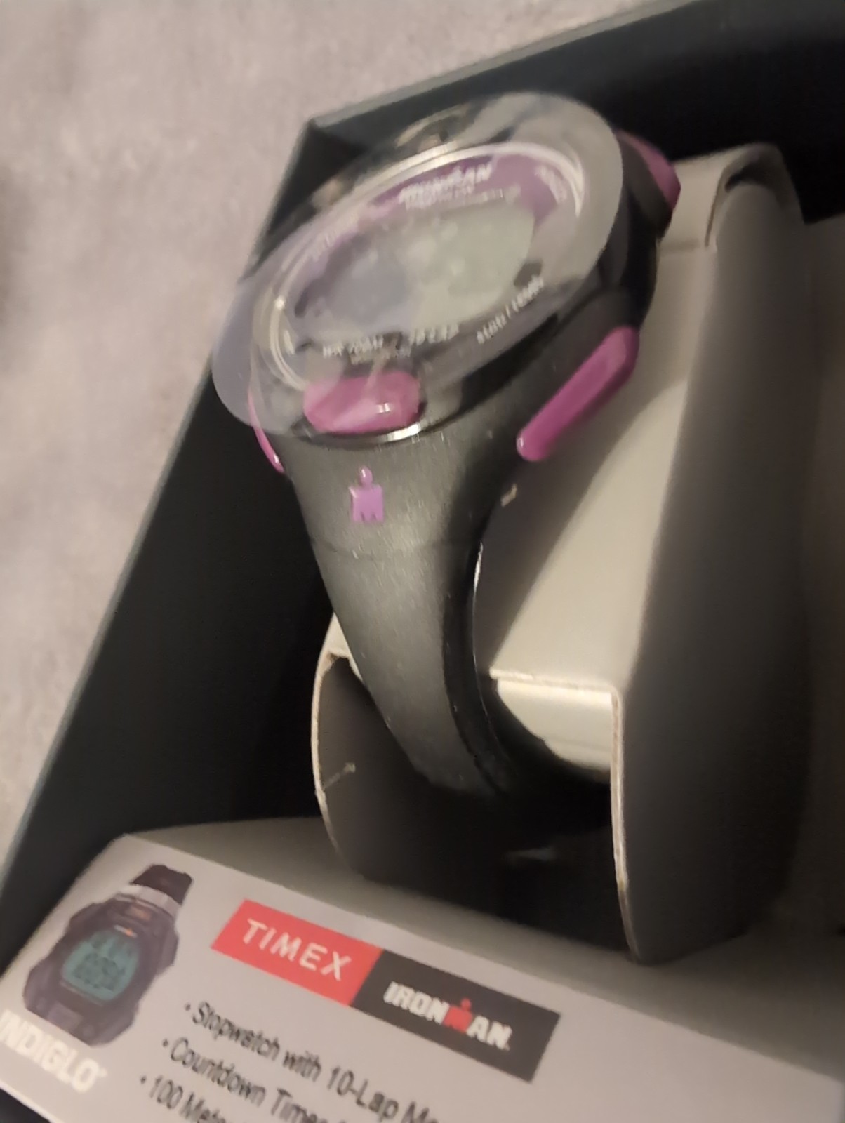 Women’s Timex Ironman 10 Lap Digital Watch Black & Purple T5K523JT