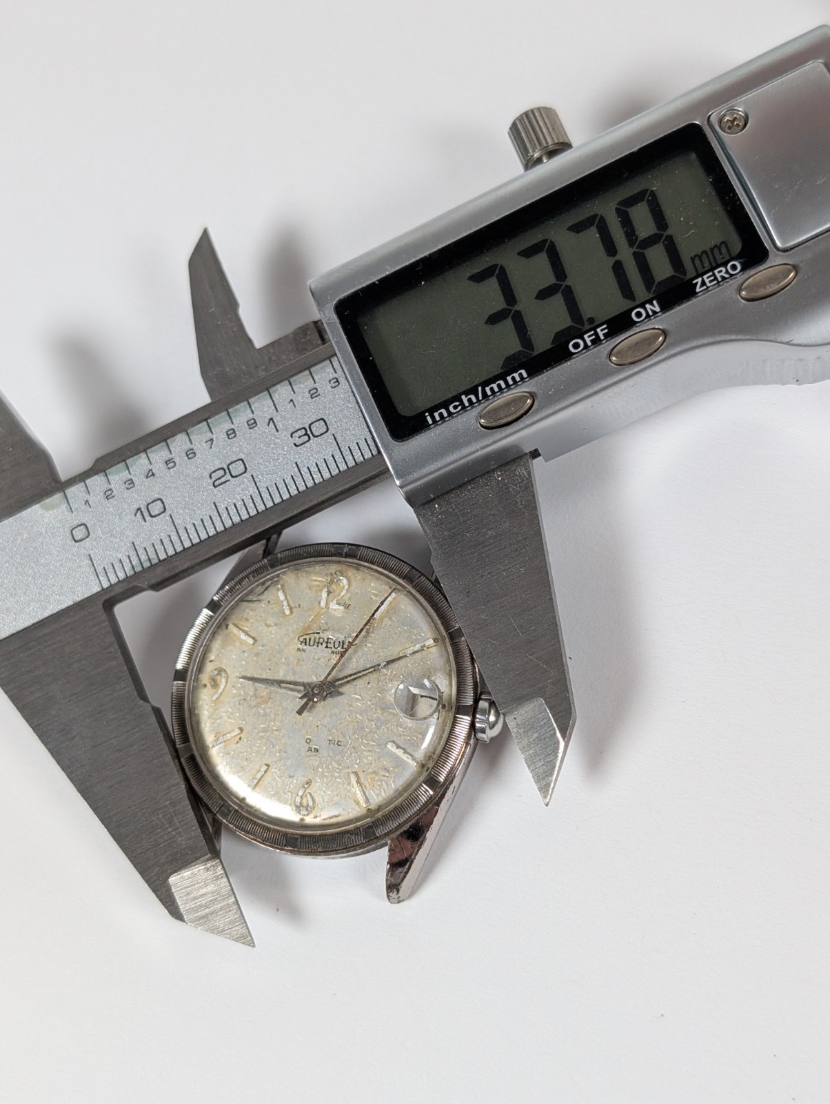 AS-IS PARTS REPAIR Vtg Aureole Date Automatic Watch 17 Jewels Men’s 34mm