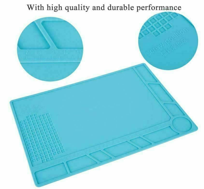 Watchmaker’s Blue Rubber Bench Mat Anti-Slip for Watch Jewelry Repair Hobby