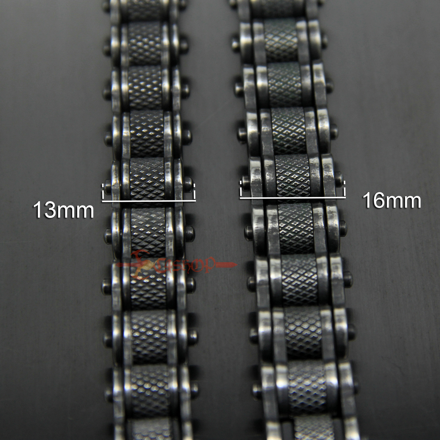 Gunmetal Motorcycle Bike Chain Bracelet Old Metal Finish Stainless Steel 13/16mm
