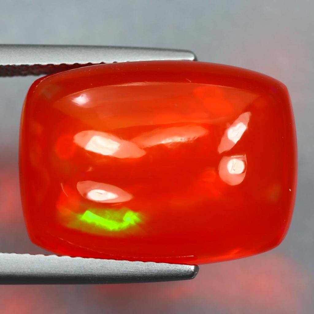 10.35Cts Natural Ethiopian Orange Fire Opal Cushion Cabochon Loose Gemstone
