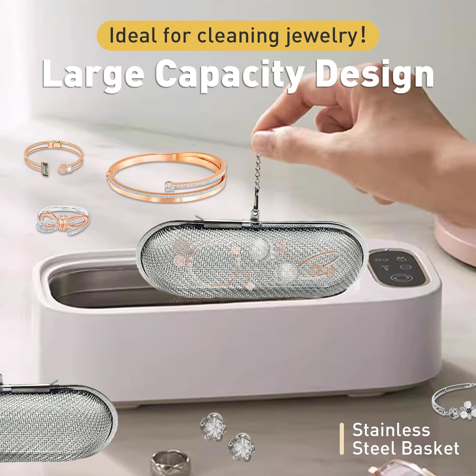 Ultrasonic Cleaner Basket Stainless Steel Basket for Ultrasonic Jewelry Cleaner