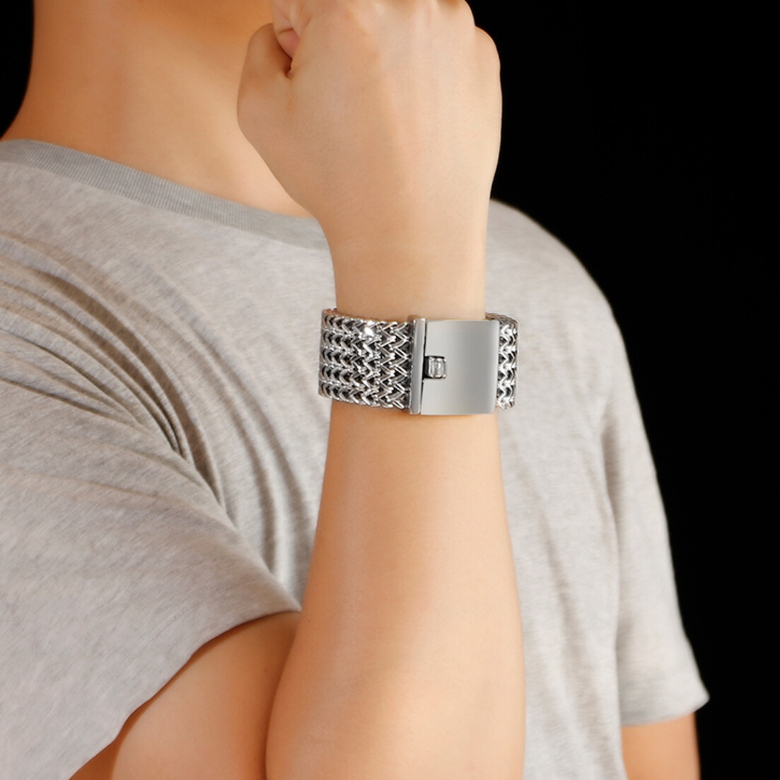 12/18/30mm Fashion Stainless Steel Franco Link Curb Chain Bracelet for Men Women