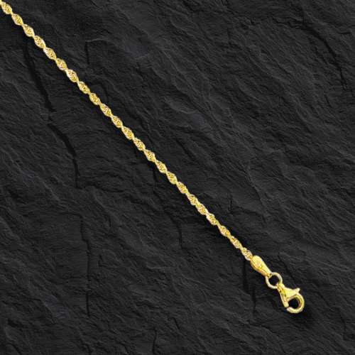 10k Yellow Gold 16″ Solid Diamond Cut ROPE Pendant Chain/Necklace 2mm 3 Grams