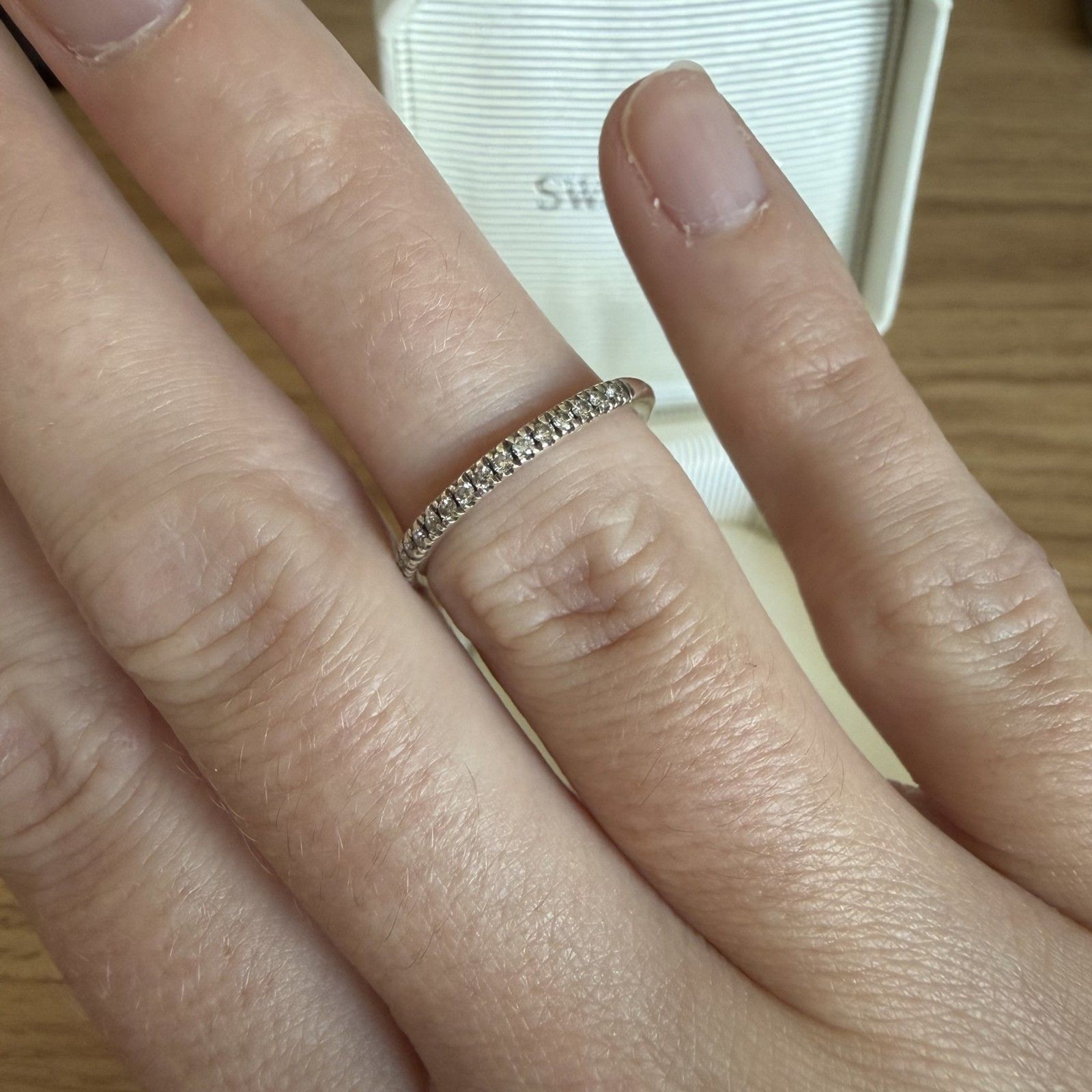 Swarovski Created Diamonds Eternity Ring Round 0.2 Carats Size 52 5696895