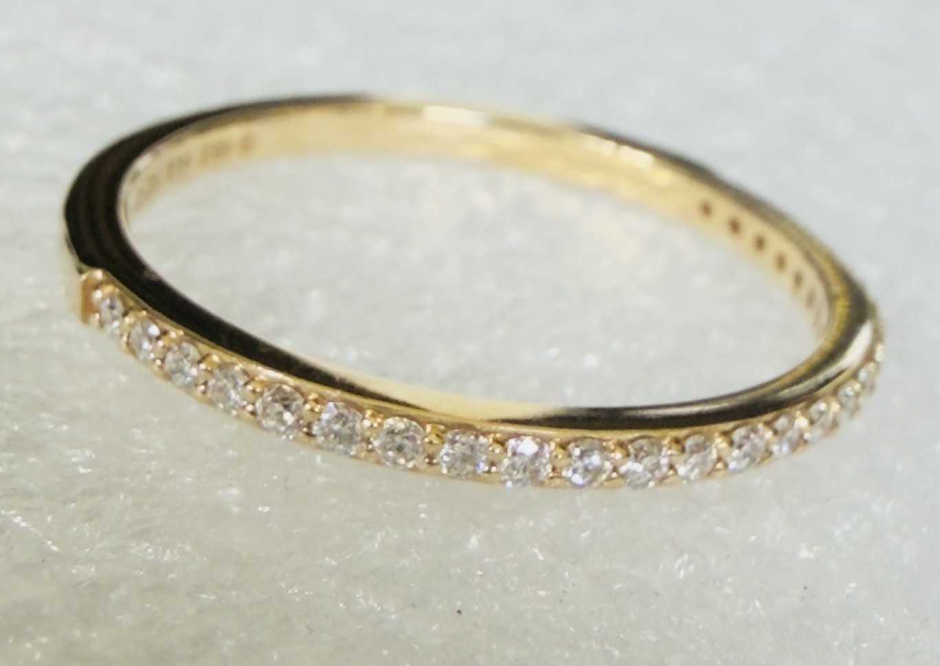 Pandora Era 14k Gold Lab-grown Diamond Half Eternity Pavé Ring 0.11 ct Size 56